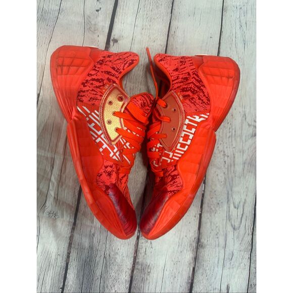 Adidas Harden Volume 4 Athletic Sneakers Solar Red Orange Bold Vibrant Mens 7.5 main image 5